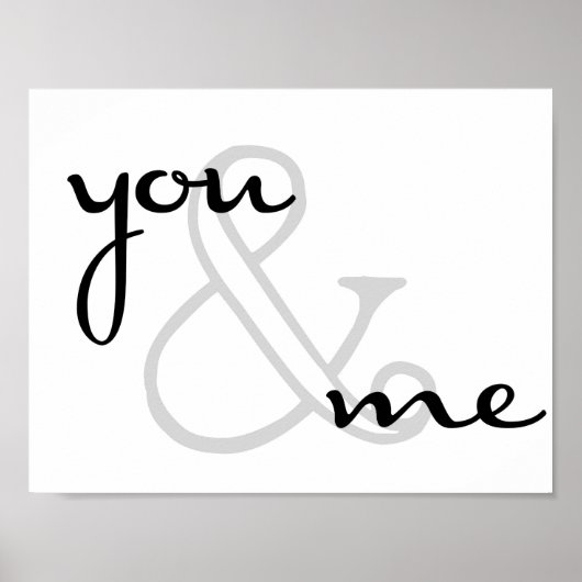 Poster vous et moi design moderne noir blanc amour (Devant)