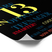 Poster Vous êtes 13 adolescent officiel pour les garçons  (Coin)