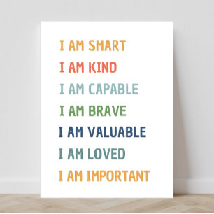 Poster Vous êtes Affirmations Social Emotional Classroom