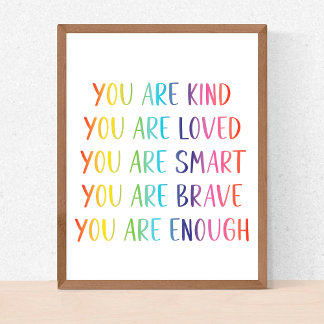 Poster Vous êtes aimé Affirmations amusantes de la nurser