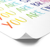 Poster Vous êtes aimé Affirmations de nurserie arc-en-cie (Coin)