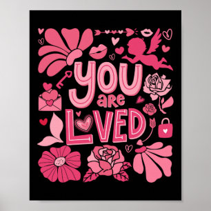 Poster Vous êtes aimé Boho Saint-Valentin Floral Fête des
