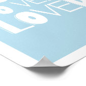 Poster Vous Êtes Aimé Doux Décor Moderne | Bleu (Coin)
