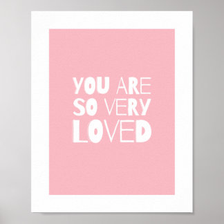 Poster Vous Êtes Aimé Doux Décor Moderne | Rose