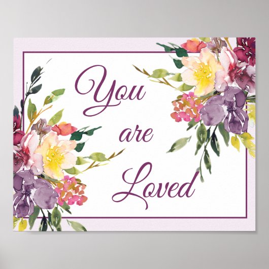 Poster Vous êtes aimé floral (Devant)