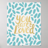 Poster Vous Êtes Aimé Motivationnel Typographie Or (Devant)