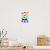 Poster Vous Êtes Aimés Coeurs Arc En Ciel (Cuisine)
