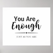 Poster Vous Êtes Assez | Citation Inspirationnelle Minima (Devant)