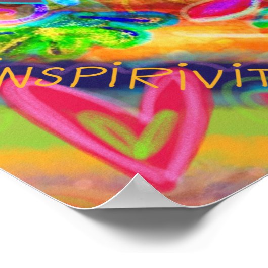 Poster Vous êtes Assez Floral Coeurs Vert Plutôt (Coin)