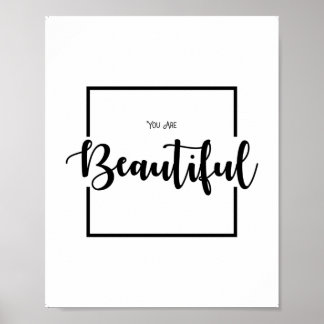Poster Vous Êtes Belle, Citation Fille, Décor mur
