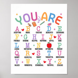 Poster Vous êtes des lettres alphabet apprendre abc inspi
