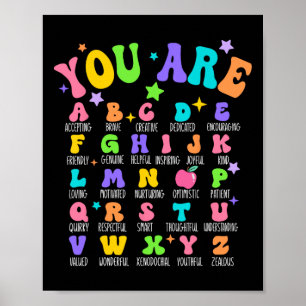 Poster Vous êtes des lettres Alphabet Apprendre Abcs Insp