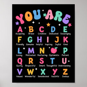 Poster Vous êtes des lettres Alphabet Apprendre Abcs Insp