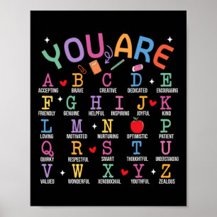 Poster Vous êtes des lettres Alphabet Apprendre Abcs Insp