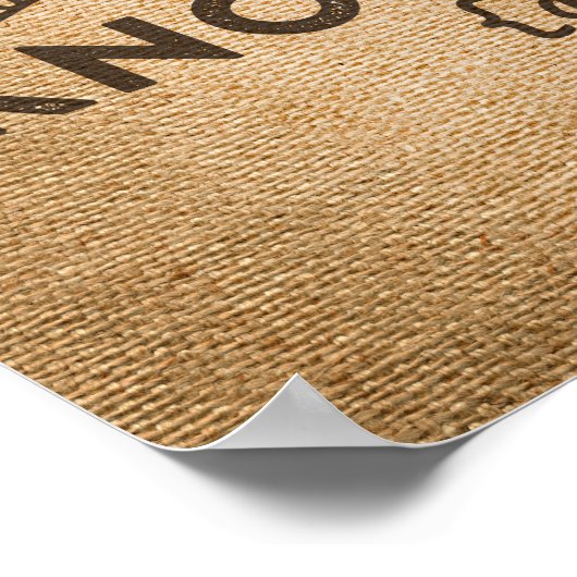 Poster Vous Êtes Heureux De Partir Burlap (Coin)