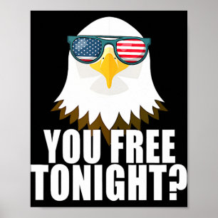 Poster Vous êtes libre ce soir Drapeau américain Aigle pa
