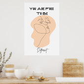 Poster Vous êtes libre d'être différente Femme's Face Lin (Cuisine)