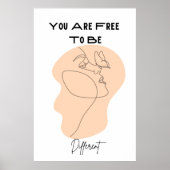 Poster Vous êtes libre d'être différente Femme's Face Lin (Devant)