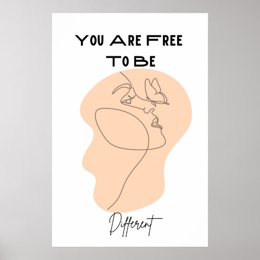 Poster Vous êtes libre d'être différente Femme's Face Lin (Devant)