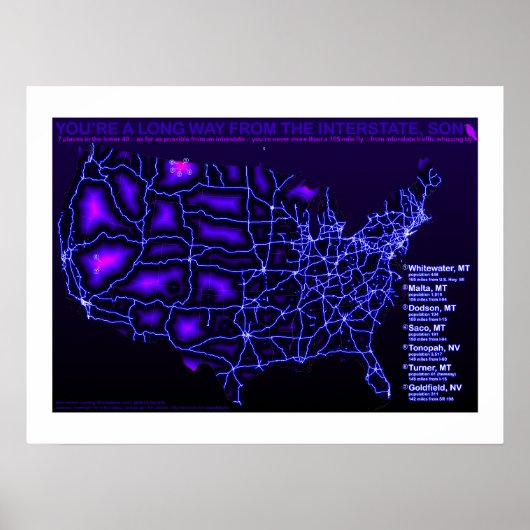 Poster Vous êtes loin de l'inter-état (Devant)