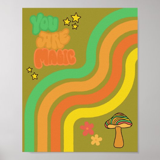 Poster Vous êtes Magique - Champignon Rétro (Devant)