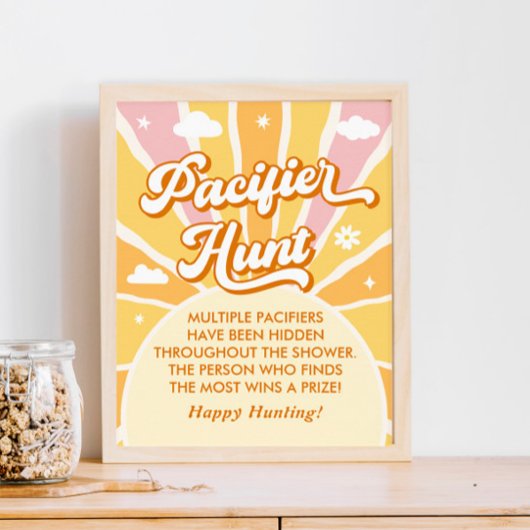 Poster Vous êtes mon Baby shower Sunshine Pacifier Hunt
