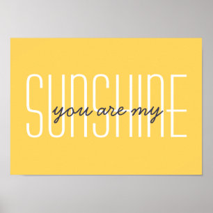 Poster Vous Êtes Mon Citation Sunshine Jaune Clair Décora