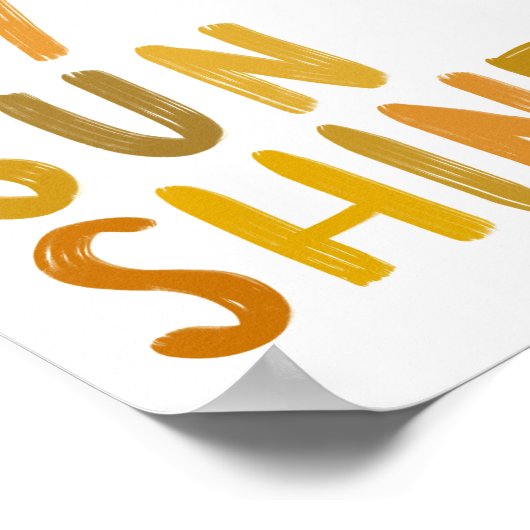 Poster vous êtes mon imprimé d'art ombré jaune soleil (Coin)