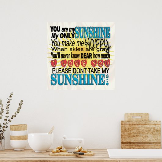 Poster Vous Êtes Mon Soleil (Cuisine)