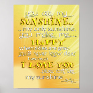 Poster Vous êtes mon Sunshine Wall Art