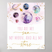 Poster Vous Êtes My Sun Moon Stars Space Rose & Gold (Devant)