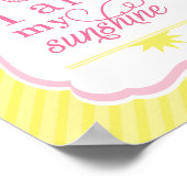 Poster Vous êtes My Sunshine rose et jaune bébé fille (Coin)