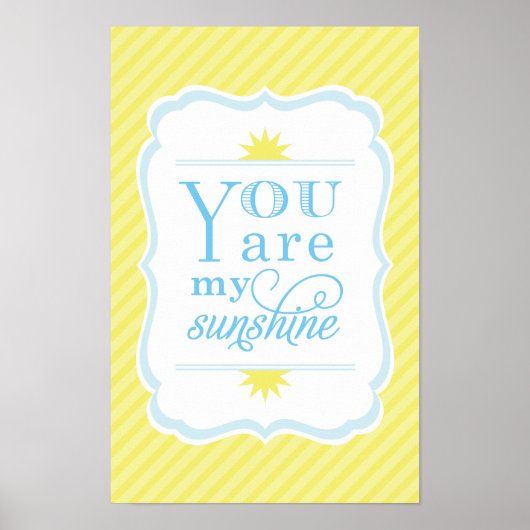 Poster Vous êtes My Sunshine Yellow and Sky Blue Nursery (Devant)