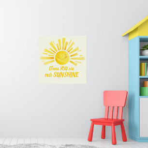 Poster Vous êtes notre soleil souriant jaune coutume sole
