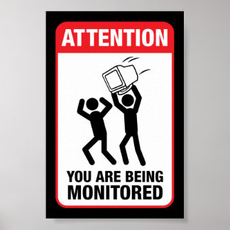 Poster Vous Êtes Surveillé - Humour De Bureau