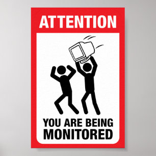 Poster Vous êtes surveillés - humour de bureau