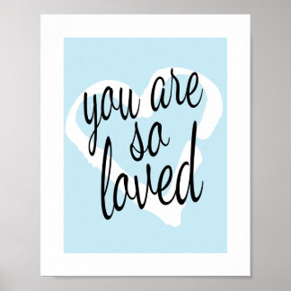 Poster Vous êtes tellement adoré Sweet Blue Nursery Wall 