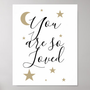 Poster Vous êtes tellement aimé lune et étoiles pépinière