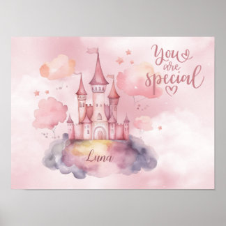 Poster Vous êtes un palais spécial sur le nuage rose