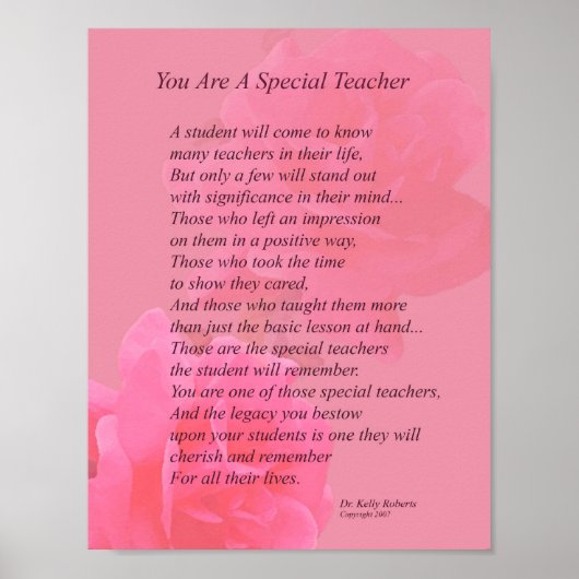 Poster Vous Êtes Un Professeur Spécial (Devant)