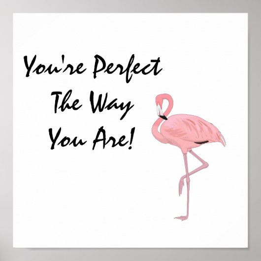 Poster Vous êtes une affirmation d'acceptation de flamant (Devant)