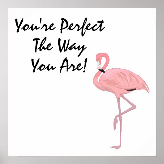 Poster Vous êtes une affirmation d'acceptation de flamant (Devant)