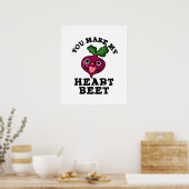 Poster Vous Faites Ma Beet Coeur Drôle Veggie Pun (Cuisine)