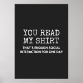 Poster vous lisez mes thés assez d'interaction sociale (Devant)