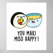 Poster Vous Maki Miso Joyeux Joyeux Pun Japonais (Devant)
