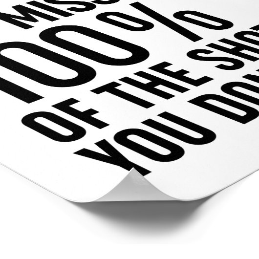 Poster Vous manquez 100% des coups que vous ne prenez pas (Coin)