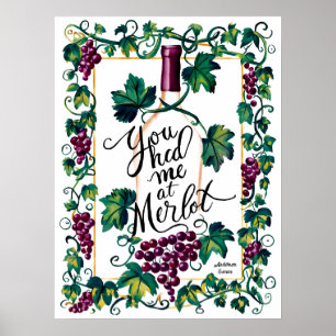 Poster Vous M'Avez Eu Chez Merlot Red Wine Lover Custom