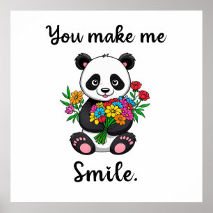 Poster Vous me faites sourire Panda mignon
