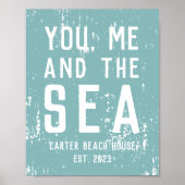 Poster Vous, moi et la mer Maison de plage personnalisée  (Devant)