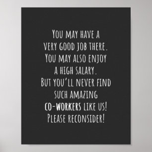 Poster vous ne trouverez jamais de collègues aussi extrao
